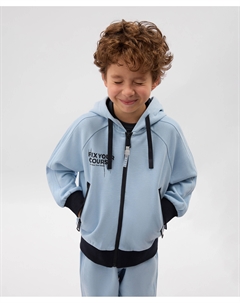 Толстовка распашная для мальчика с принтом голубая Gulliver