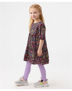 Платье с цветочным принтом и рукавами три четверти вискозное Button blue