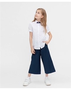 Брюки прямого кроя из хлопка с базовым дизайном синие Button blue