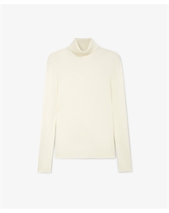 Водолазка вязаная прилегающего силуэта молочная Glvr