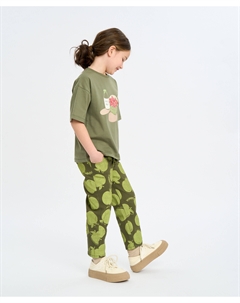 Джинсы багги для девочки зеленые с вытравкой Button blue