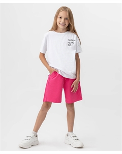 Шорты трикотажные базовые с поясом на резинке и боковыми карманами серые Button blue