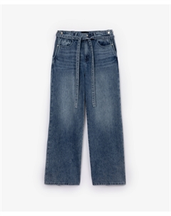 Джинсы-трубы голубые wide leg Glvr