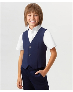 Жилет классический на пуговицах темно-синий Button blue