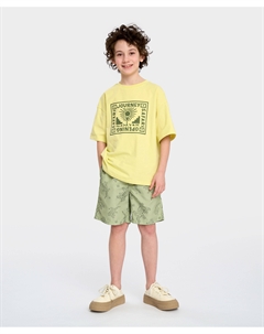 Гидрошорты для мальчика зеленые с поясом на резинке и принтом Button blue