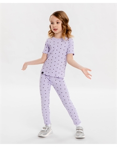 Леггинсы с принтом сиреневые для девочки Button blue