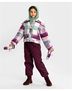 Куртка демисезонная с капюшоном и варежками мультицвет для девочки Button blue