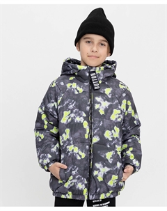 Куртка демисезонная с эффектным принтом черная Button blue