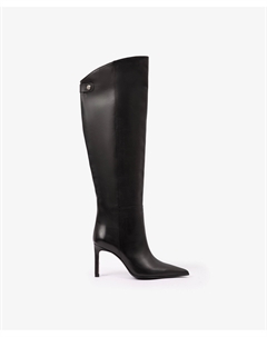 Сапоги черные из натуральной кожи на каблуке Glvr