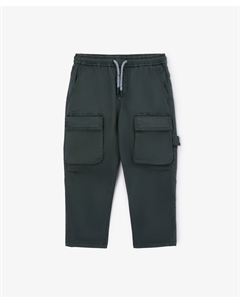 Брюки с карманами- карго из твила серые для мальчика Gulliver