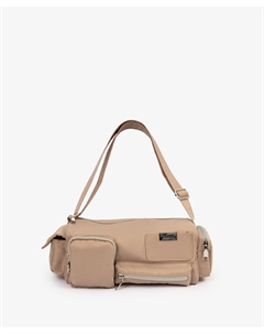 Сумка для девочки плащевая с объёмными карманами бежевая Gulliver