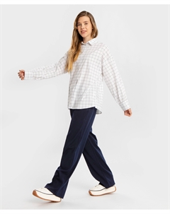 Брюки палаццо с высокой посадкой синие Button blue