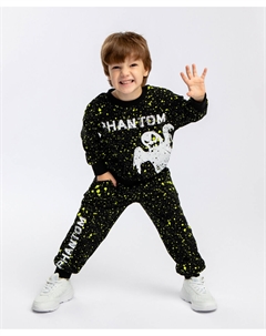 Толстовка с принтом черная Button blue