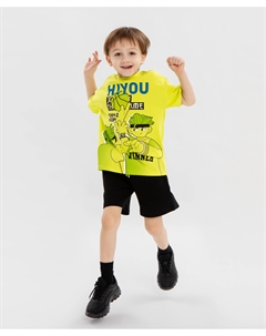 Шорты с принтом чёрные для мальчика Button blue