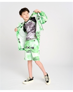 Гидрошорты для мальчика салатовые с поясом на резинке и принтом Button blue