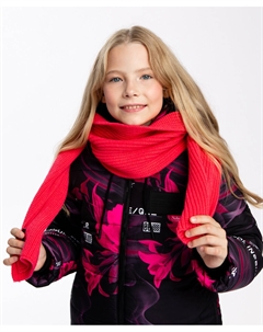 Шарф вязаный крупной вязки для девочки розовый Button blue