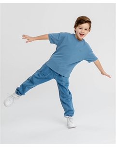 Джоггеры джинсовые голубые для мальчика Button blue