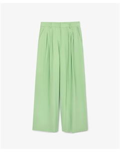 Брюки силуэта палаццо салатовые Glvr