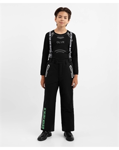 Брюки утеплённые из плащовки чёрные для мальчика Gulliver