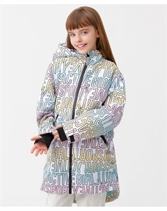 Плащ с разноцветным шрифтовым принтом белый Button blue