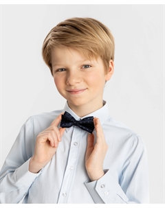 Галстук-бабочка в мелкую голубую точку синий Button blue