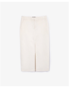 Юбка средней посадки из текстиля с преобладанием льна молочная Glvr