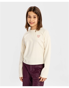 Футболка с длинным рукавом и принтом молочная для девочки Button blue