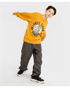 Свитер вязаный с тигром желтый детский Button blue