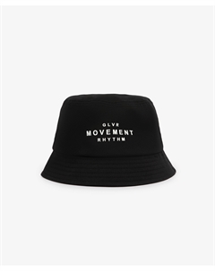 Панама для девочки текстильная с шрифтовым декором черная Gulliver