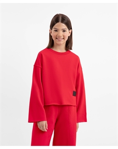 Свитшот из футера красный для девочки Gulliver