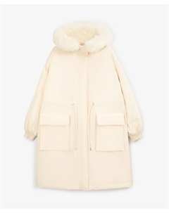 Пальто-парка на натуральном пуху молочная Glvr