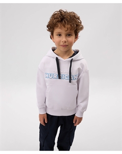 Худи для мальчика с 3D вышивкой из футера белое Gulliver