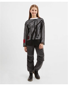 Брюки-джоггеры из вареного футера серые для девочки Gulliver