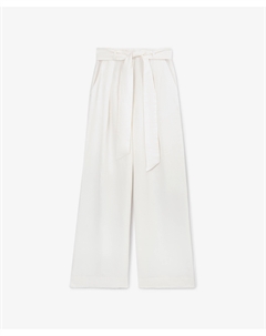 Брюки силуэта палаццо с поясом белый Glvr