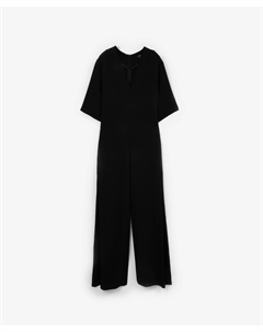 Комбинезон с V-образной горловиной черный Glvr