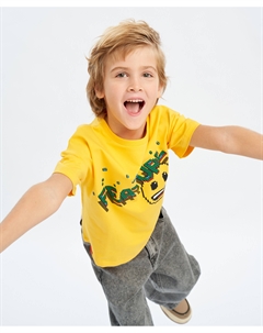 Футболка с принтом желтая Button blue