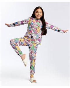 Пижама с принтом розовая Button blue