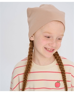 Шапка демисезонная детская бежевая Button blue