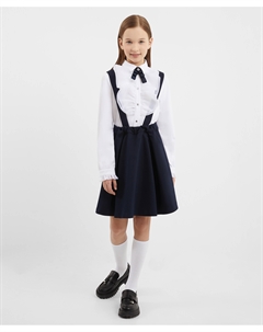 Юбка со съёмными лямками синяя для девочки Gulliver