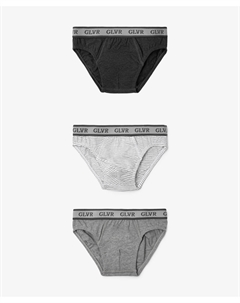 Трусы-слипы для мальчика комплект из 3-х штук серые Gulliver