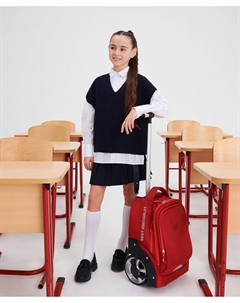 Юбка в складку с запахом синяя для девочки Gulliver