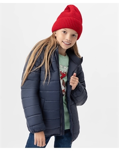 Куртка демисезонная базовая с капюшоном синяя Button blue