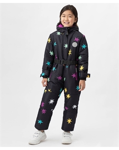 Комбинезон зимний с флисовой подкладкой светоотражающими элементами и усилением на коленях черный Button blue