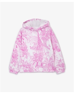 Толстовка базовая нераспашная с рисунком розовая для девочки Gulliver