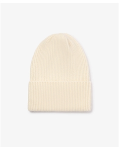 Шапка вязаная с широким отворотом молочнная Glvr