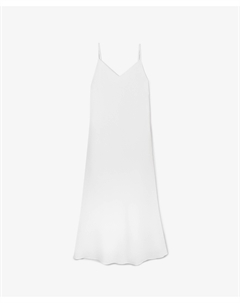 Сарафан длинный трапециевидной формы с глубоким V-образным вырезом на спинке белый Glvr