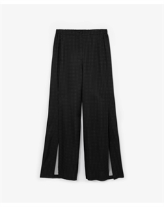 Брюки палаццо с высокими шлицами в горох Glvr