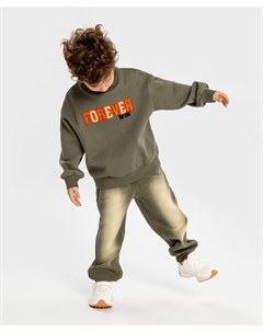 Водолазка с начесом с длинным рукавом хаки для мальчика Button blue