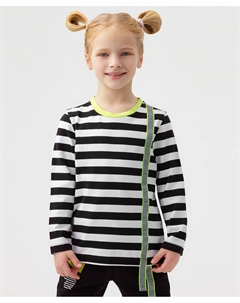 Лонгслив черно-белый в полоску Button blue