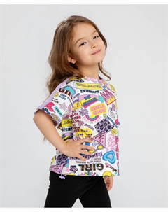 Футболка с принтом разноцветная для девочки Button blue